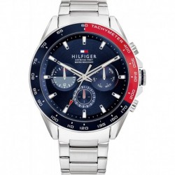 Tommy Hilfiger Men's Quartz Watch with Stainless Steel Strap, Silver, 22 (Model: 1791968)