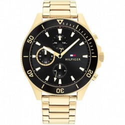 Tommy Hilfiger Men's Quartz Watch with Stainless Steel Strap, Gold Plated, 21 (Model: 1791919)