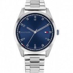 Tommy Hilfiger Men's Quartz Watch with Stainless Steel Strap, Silver, 21 (Model: 1710455)