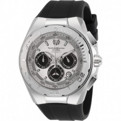 Technomarine Men's Cruise Stainless Steel Quartz Watch with Silicone Strap, Black, 22 (Model: TM-115345)