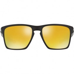 Oakley Men's OO9341 Sliver XL Rectangular Sunglasses, Matte Black/24K Iridium, 57 mm