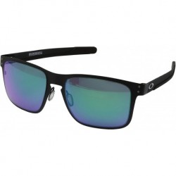Oakley Holbrook Metal Sunglasses Matte Black with Jade Iridium Lens + Sticker