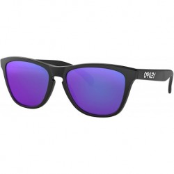 Oakley Frogskins Sunglasses Matte Black with Violet Iridium Lens + Sticker