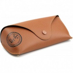 Ray Ban Original Brown Leather Style Medium Case - Fits most Rayban Sunglasses, RB3025, RB2132, Rayban Aviator, Rayban Wayfarer