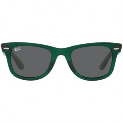 Ray-Ban RB2140 Original Wayfarer Square Sunglasses, Transparent Green/Dark Grey, 50 mm