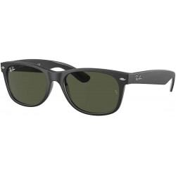 Ray Ban RB2132 646231 58MM Rubber Black on Black / g.15 Green Square Sunglasses for Men for Women + FREE Complimentary Eyewear Kit