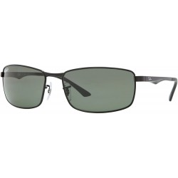 Ray-Ban RB 3498 Sunglasses Black / Green Polarized 64mm
