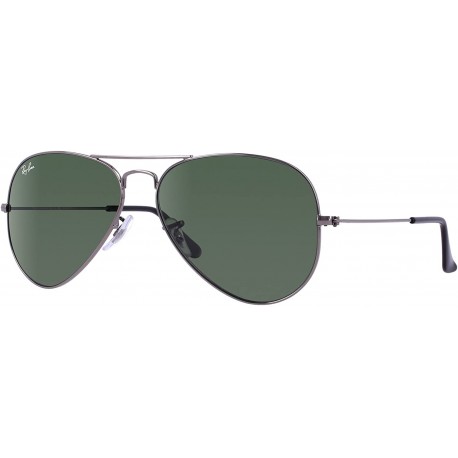 Ray-Ban RB3025 Aviator Sunglasses (58 mm, Gunmetal Frame/Non-Polarized Green G-15 Lens)