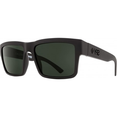SPY Monatana 673407973864 54MM Soft Matte Black / Gray Green Polarized Square Sunglasses for Men + BUNDLE with Designer iWear Complimentary Eyewear Ki