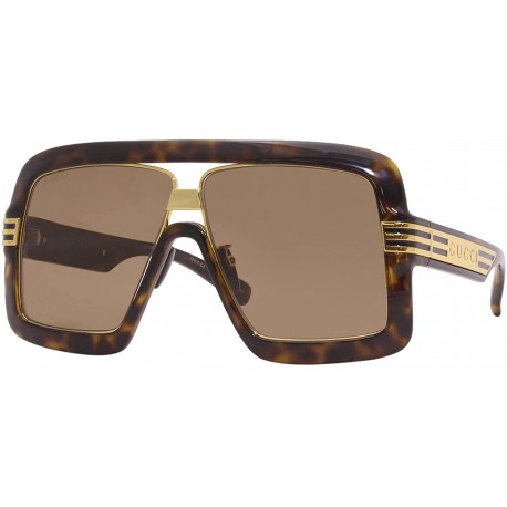 Gucci GG 0900S 002 Havana Plastic Oversized Sunglasses Brown Lens