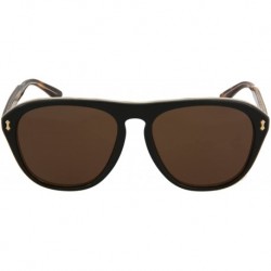 Gucci GG0128S Sunglasses 004 Black/Havana / Brown Lens 56 mm