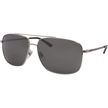 Gucci GG 0836SK 003 Silver Metal Aviator Sunglasses Grey Mirror Lens