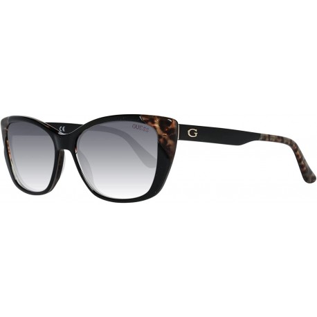 Guess GU7511 Sunglasses - Black Frame, Gradient Smoke Lenses, 55 mm Lens Diameter GU75115505B