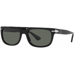 Persol PO3271S Polarized Rectangular Sunglasses, Black, 55mm