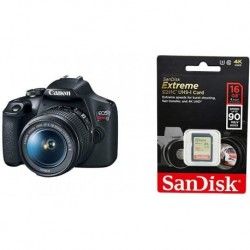 EOS REBEL T7 18-55mm f/3.5-5.6 IS II Kit and SanDisk 16GB Extreme SDHC UHS-I Memory Card