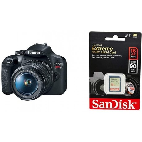 EOS REBEL T7 18-55mm f/3.5-5.6 IS II Kit and SanDisk 16GB Extreme SDHC UHS-I Memory Card