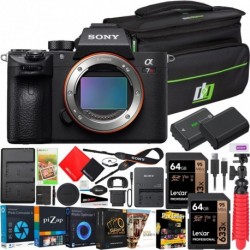 Sony a7R III Mirrorless Full Frame Camera Body New Version ILCE-7RM3A/B Bundle with Deco Gear Photography Bag Case + Extra Battery + 2 x 64GB Memory C