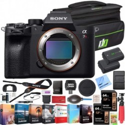 Sony a7R IV 61.0MP Full-Frame Mirrorless Interchangeable Lens Camera Body ILCE-7RM4 4K Bundle with Deco Gear Travel Bag, 2X 64GB Memory Cards, Editing