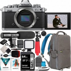 Nikon Z fc DX-Format Mirrorless Camera Body (Black) 1671 Bundle with Deco Gear with Deco Gear Microphone + LED Light + Backpack + Photo Video Software
