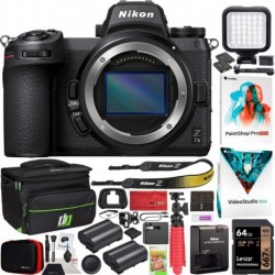 Nikon Z7II Mirrorless Camera Body FX-Format Full-Frame 4K UHD Video 1653 Bundle with Deco Gear Travel Bag Case + Extra Battery + Photography LED + Pho