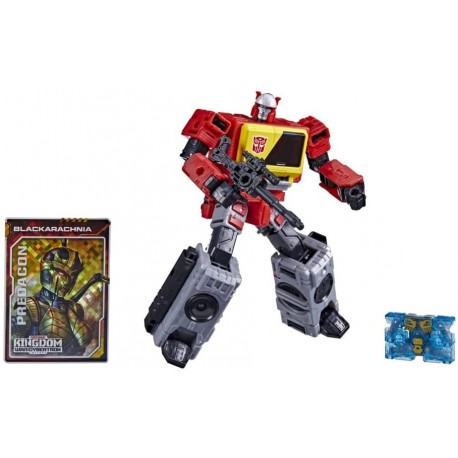 Transformers Toys Generations War for Cybertron: Kingdom Voyager WFC-K44 Autobot Blaster & Eject Action Figure - Kids Ages 8 and Up, 7-inch