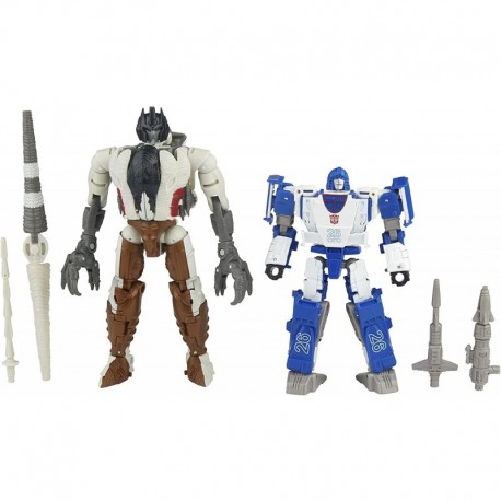 TRANSFORMERS Toys Generations Kingdom Battle Across Time Collection Deluxe WFC-K40 Autobot Mirage & Maximal Grimlock, Age 8 and Up, 5.5-inch, Multicol