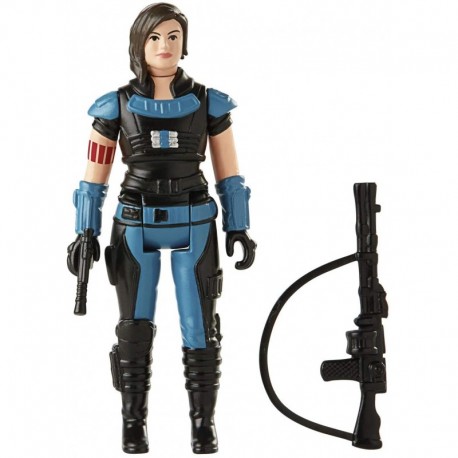 Star Wars Retro Collection Cara Dune Toy 3.75-Inch-Scale The Mandalorian Action Figure with Accessories, Toys for Kids Ages 4 and Up , Blue