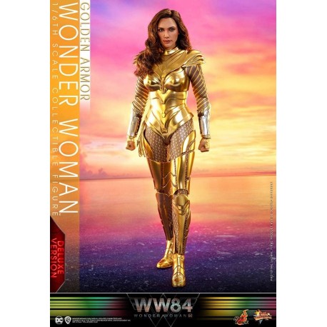 Hot Toys Wonder Woman with Golden Wing Armor 1984 Wonderwoman (Deluxe Version) MMS578 Movie Masterpiece Series Collectible Beautiful Action Figure Gal