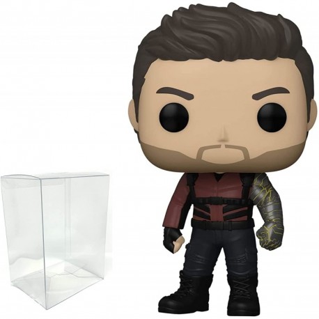 Winter Soldier (Zone 73) Funko Pop Protector Bundle - Marvel: Falcon and The Winter Soldier - Winter Soldier (Zone 73) Pop Figurine 3.75 Inch with Cle