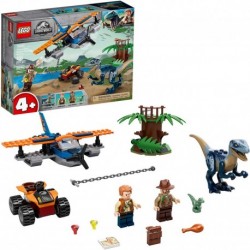 LEGO Jurassic World Velociraptor: Biplane Rescue Mission 75942, Dinosaur Toy for Preschool Kids, Featuring a Buildable Plane Toy, Posable Velociraptor