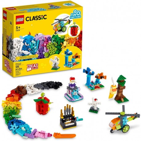 LEGO Classic Bricks and Functions 11019 Kids' Building Kit with 7 Buildable Toys for Kids Aged 5 and Up (500 Pieces)
