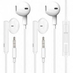 2 Pack Headphone Earphones Earbuds 3.5mm Wired Headphone Noise Isolating Earphones with Built-in Microphon Volume Control Compatible with iPhone 6 Plu