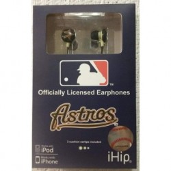 iHip MLF10169HOU MLB Houston Astros Printed Ear Buds, Red/Gold