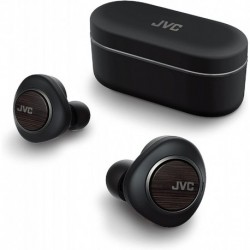 JVC Wood Carbon Driver (11mm) True Wireless Headphones, Bluetooth 5.2, Qualcomm Adaptive ANC with K2 Technology, 28 Hour Rechargeable Battery, Spiral