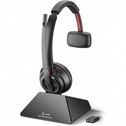 Plantronics - Savi 8210 Office - Wireless DECT Single-Ear (Mono) Headset - Noise Canceling Mic - Connects to Deskphone/PC/Mac - Works with Teams (Cert