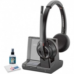 Plantronics Savi 8220 Wireless DECT Headset System 207325-01 with Cleaning Set