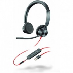 Plantronics - Blackwire 3325 - Wired, Dual-Ear (Stereo) Headset with Boom Mic - USB-A/3.5mm to Connect to Your PC and/or Mac - Works with Teams (Certi