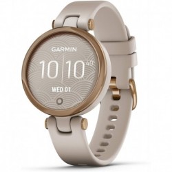 Garmin Lily(TM), Small GPS Smartwatch with Touchscreen and Patterned Lens, Rose Gold and Light Tan