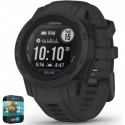 Garmin 010-02564-10 Instinct 2S Solar 40mm GPS Smartwatch Graphite Bundle with Premium 2YR CPS Enhanced Protection Pack