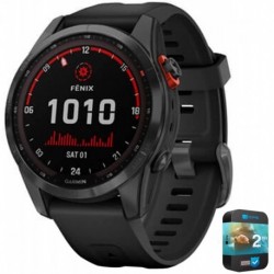 Garmin 010-02539-12 Fenix 7S Solar Smartwatch Slate Gray with Black Band Bundle with 2 YR CPS Enhanced Protection Pack