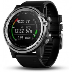 Garmin Descent Mk1, Watch-Sized Dive Computer with Surface GPS, Includes Fitness Features, Silver with Black Band