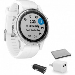 Garmin Fenix 5S Plus Sapphire Edition GPS Watch with Universal USB Cube Adapter