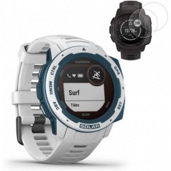 Garmin Instinct Solar GPS Smartwatch Surf Edition with Screen Protector 2-Pack (010-02293-18)