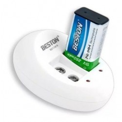 Cargador Beston C-818 2 Ptos + Pila Cuadrada 9v Recargable