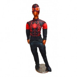 Disfraz Spiderman Negro Músculos Halloween Gama Alta