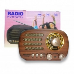 Radio Portátil Vintage Recargable Bt Am/fm Foxtech Fx-194bt