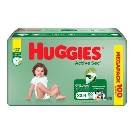 Pañal Huggies Active Etapa 4 Por 100 Unidades Envio Gratis