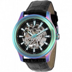 Reloj 37963 Invicta Men's Stainless Steel Mechanical H Wind Watch Leather Strap, Black, 22 Model