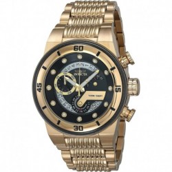 Reloj 25282 Invicta Men's S1 Rally Black Carbon Fiber Dial Yellow Gold Steel Bracelet Chronograph Watch