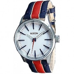 Reloj Nixon A3771854-00 Unisex Sentry 38 Leather White/Strip (Importación USA)